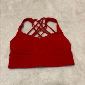 Lululemon Red Free to be Moved long line Sports Bra